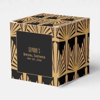 Möhippan Guld och Black Art Deco Mönster Presentaskar