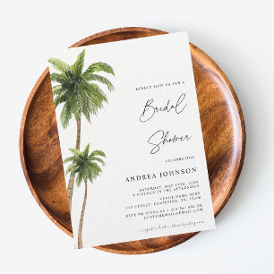 Möhippan Handflatan Träd Tropical Destination Boho Inbjudningar