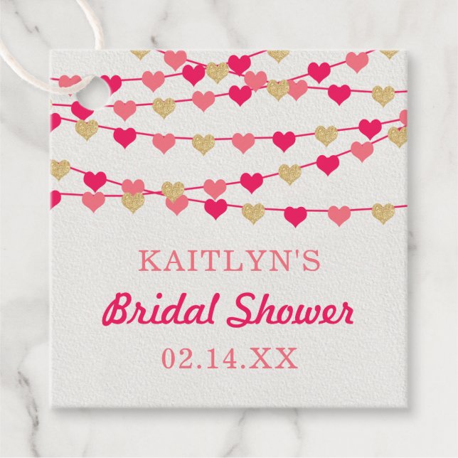 Möhippan Hearts för Kärlek-sträng Gåvor Etiketter (Framsida)