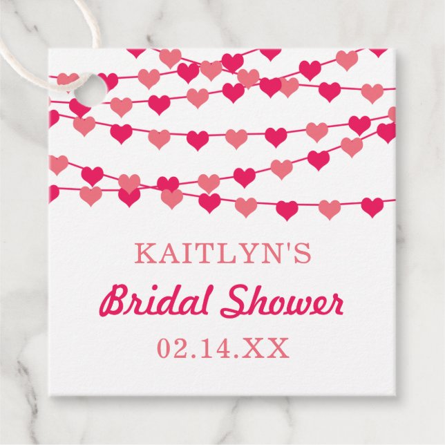 Möhippan Hearts för Kärlek-sträng Gåvor Etiketter (Framsida)