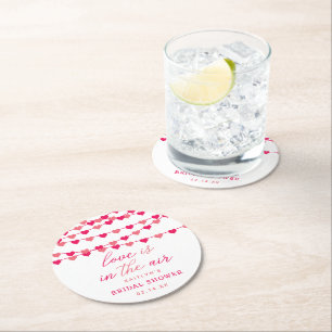 Möhippan Hearts för Kärlek-sträng Underlägg Papper Rund