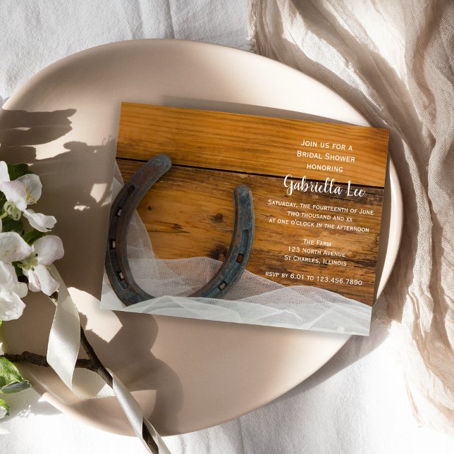 Möhippan Horseshoe och Veil Land Barn Inbjudningar (Skapare uppladdad)