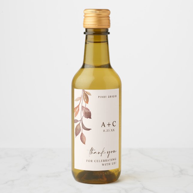 Möhippan Höst löv hösten Bröllop Vinetikett (Framsida)