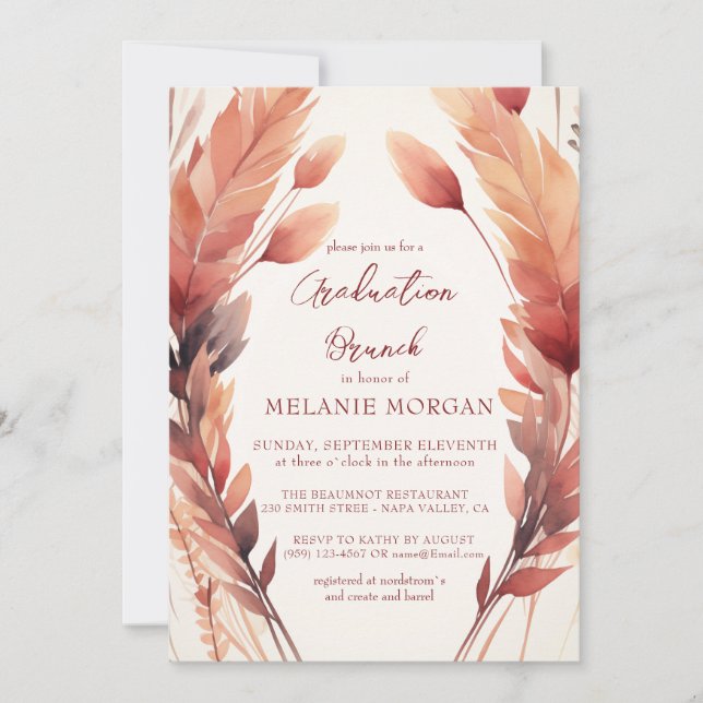 Möhippan Höst löv och fjädrar Inbjudningar (Framsida)