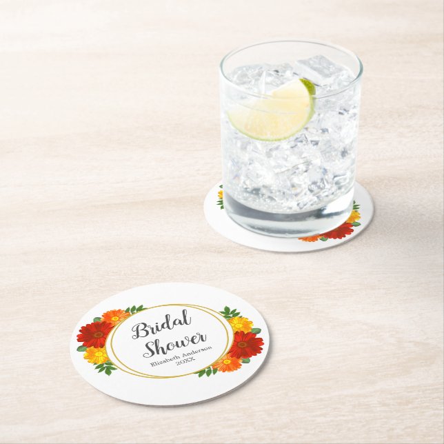 Möhippan HöstBlommigtar Underlägg Papper Rund (Insitu)