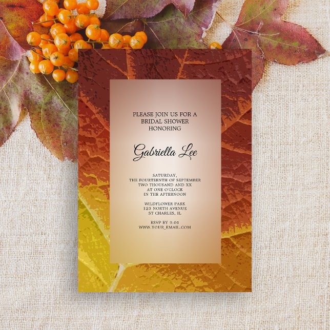 Möhippan Hösten Löv Inbjudningar (Celebrate your Fall bridal shower with this Shades of Autumn Leaf Invitation.)