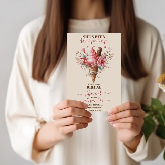 Möhippan Ice Cream Pastel Flowers Inbjudningar (Skapare uppladdad)