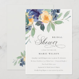 Möhippan Inbjudan i den blå Blommigten i Gult