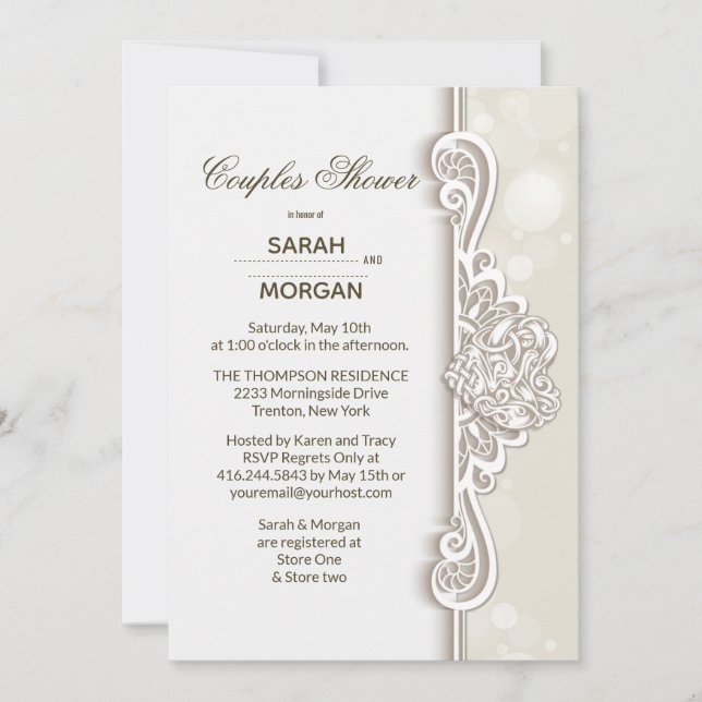 Möhippan Irländska Snöre Par Inbjudningar (Framsida)