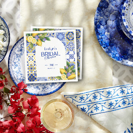 Möhippan Italienska Mosaic Blue Tile Lemons Pappersservett