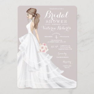 Möhippan Jordgubbe Blonde Bride Bröllop Gown Inbjudningar