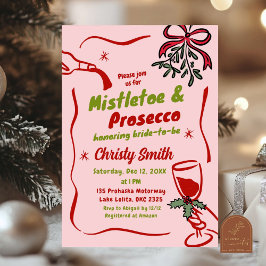 Möhippan Jul Mistletoe och Prosecco Inbjudningar