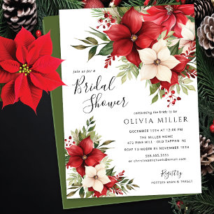 Möhippan Jul Poinsettia Flowers Inbjudningar