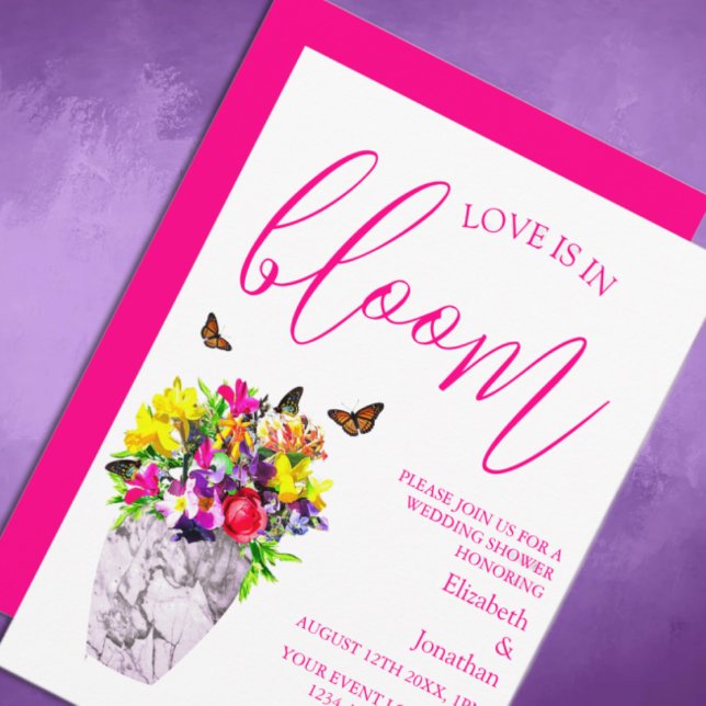 Möhippan kärlek i Blommigten Bloom Inbjudningar (Skapare uppladdad)