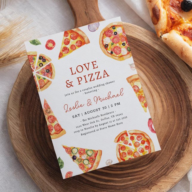 Möhippan kärlek och Pizza Par Inbjudningar (Skapare uppladdad)