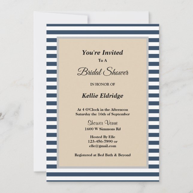 Möhippan Klassiskt blått Rand i ram Inbjudningar (Framsida)