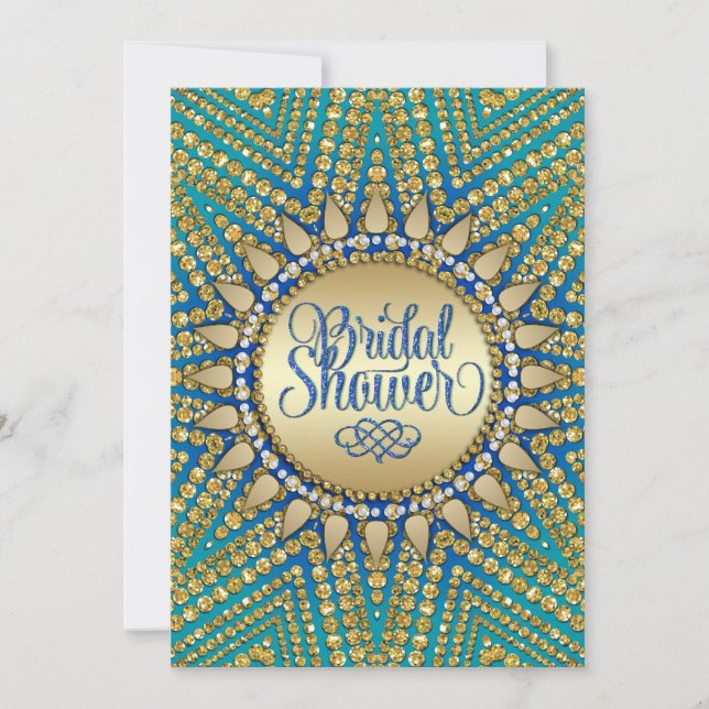 Möhippan kring Medelhavet Sol Guld Glitter Inbjudningar (Framsida)