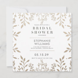 Möhippan Kvadratisk Elegant Guld Inbjudningar