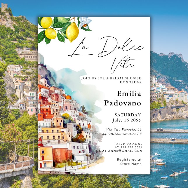 Möhippan La Dolce Vita Summer Italia Inbjudningar (Skapare uppladdad)