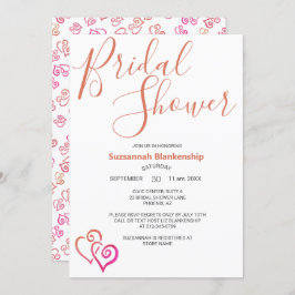 Möhippan Länkade Orangar i rosa -  Inbjudningar