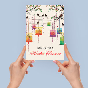 Möhippan Lanternry Cherry Träd Birds Blommigt  Inbjudningar