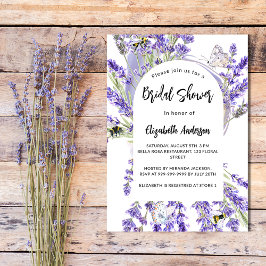 Möhippan Lavender blommigts violet Inbjudningar