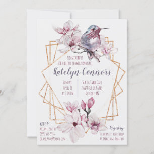 Möhippan Lavender & Guld Hummingbird Thned Inbjudningar