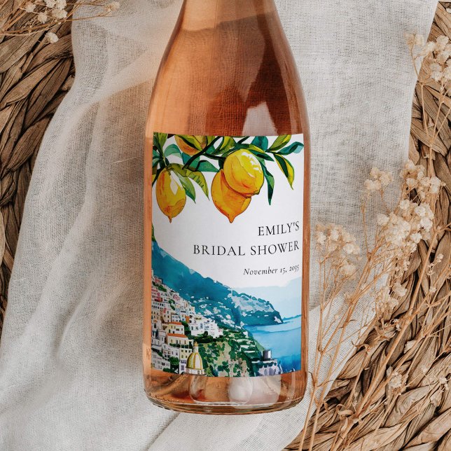 Möhippan Lemon Citrus Amalfi Kusten Vinflaska Etikett (Skapare uppladdad)