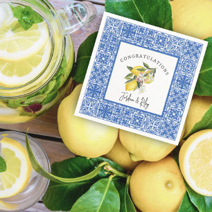 Möhippan Lemons & Blue Mediterranean Tile Pappersservett