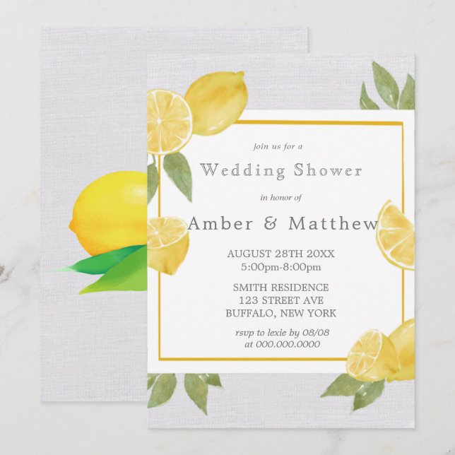 Möhippan Lemons och Linen Watercolor (Fram/baksida)