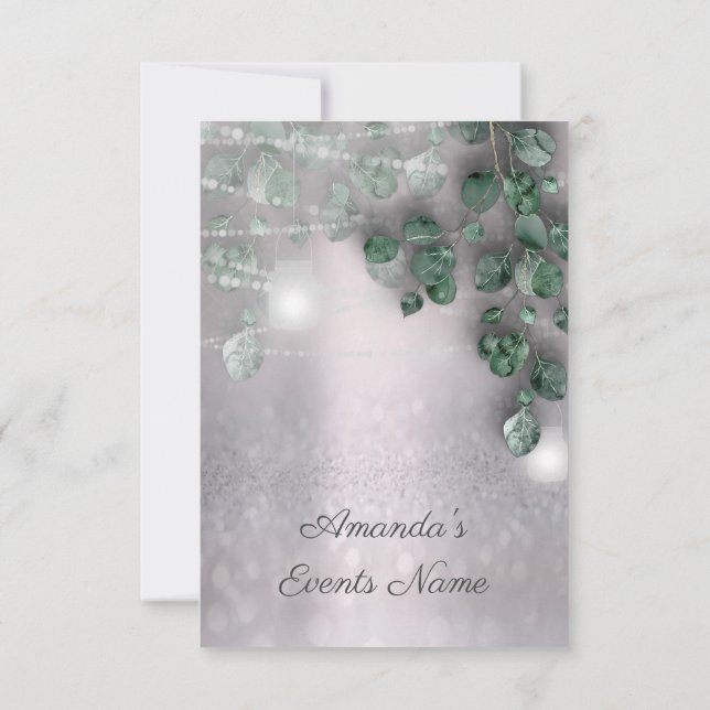 Möhippan Light Burk Rustic Elegance Inbjudningar (Baksida)