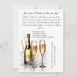 Möhippan Light Teckning Champagne Inbjudningar