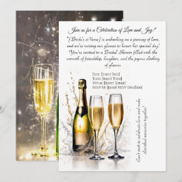 Möhippan Light Teckning Champagne Inbjudningar