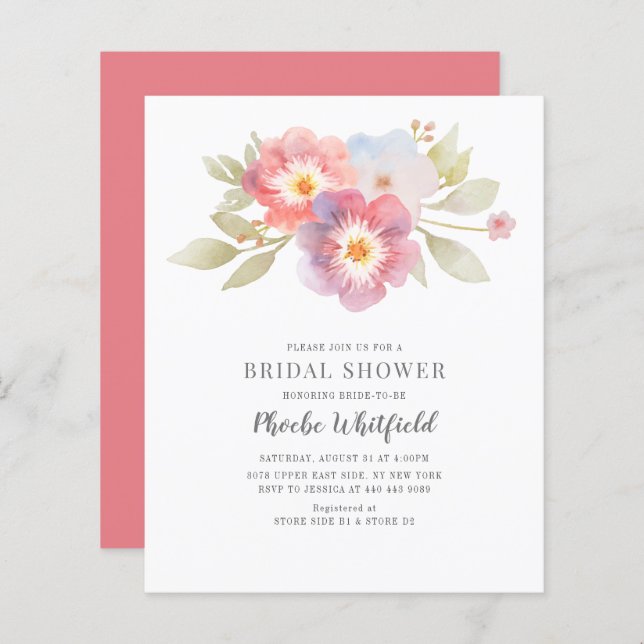 Möhippan Lila för Rosa av Blommigt i Inbjudan (Fram/baksida)