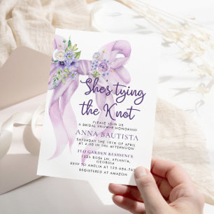 Möhippan Lilac Bow Shes Gifter sig Blommigt Inbjudningar