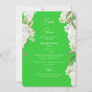 Möhippan Lime Green White Hydrangeas Inbjudningar