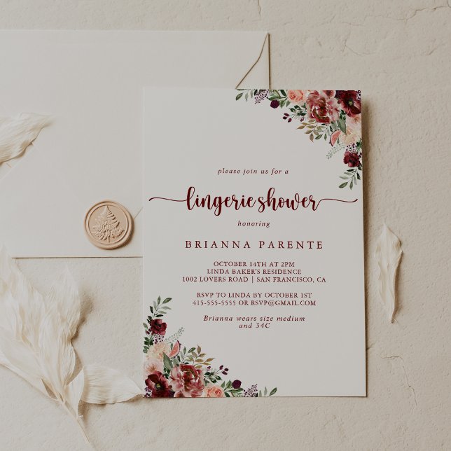 Möhippan Lingerie Shower för Rustic-Blommigt Inbjudningar (Skapare uppladdad)