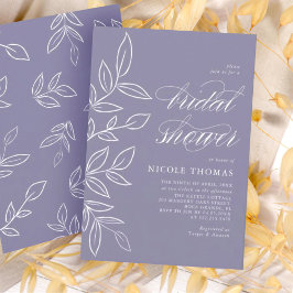 Möhippan Löv i Elegant med mjuk violett minimalist Inbjudningar