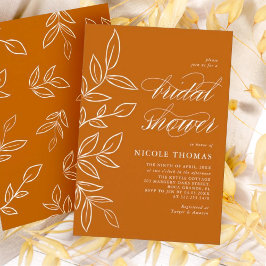Möhippan Löv i  för bränd Orange med minimal Elega Inbjudningar
