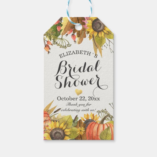 Möhippan Löv Pumpkins för hösten Fall Maple Presentetikett (Framsidan)