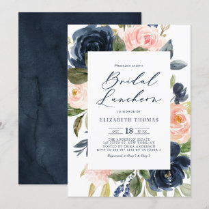 Möhippan Luncheon för Blommigten och marin vatten Inbjudningar