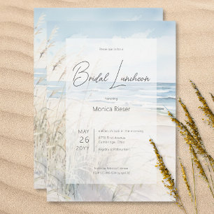 Möhippan Luncheon, Modern Seaside Watercolor Beach Inbjudningar