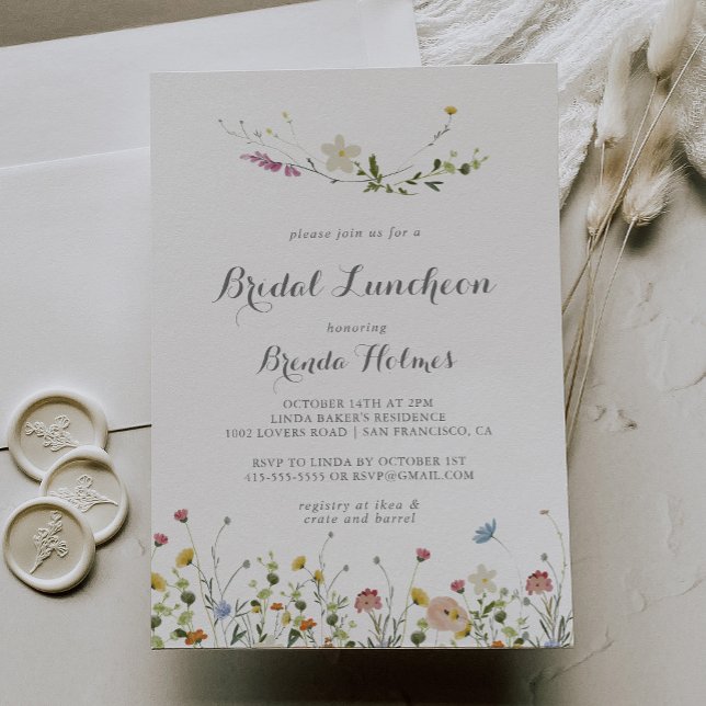 Möhippan Luncheon-Möhippan med färglös Vild Inbjudningar (Skapare uppladdad)