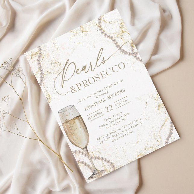 Möhippan Luxury Pearls och Prosecco Inbjudningar (Skapare uppladdad)