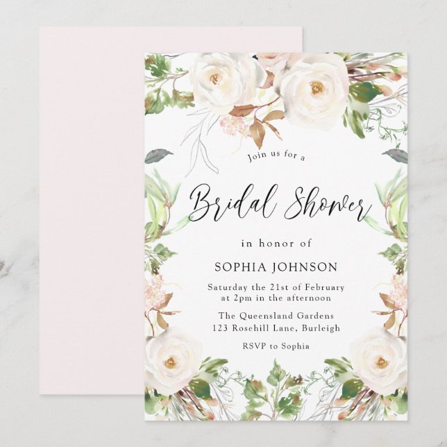 Möhippan Magic Wonderland Greenery Vår Inbjudningar (Fram/baksida)