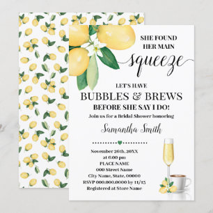 Möhippan Main Squeeze Bubbles & Brews hittades Inbjudningar