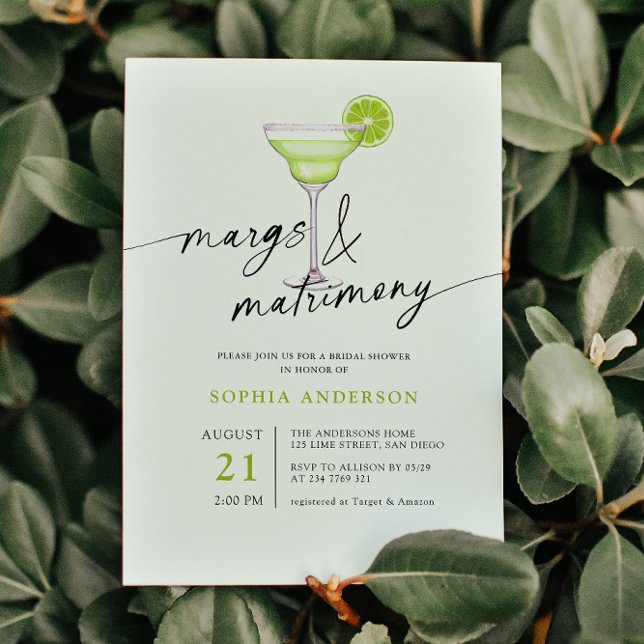 Möhippan Margs & Matrimony Grönt Lime Inbjudningar (Skapare uppladdad)
