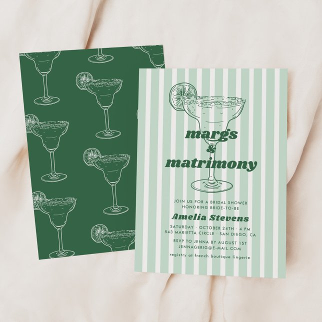 Möhippan Margs & Matrimony Retro Bachelorette Inbjudningar (Skapare uppladdad)