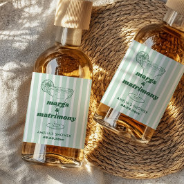 Möhippan Margs & Matrimony Retro Bachelorette Spritflaskor Etikett