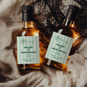 Möhippan Margs & Matrimony Retro Bachelorette Spritflaskor Etikett